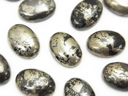 Matrix pyrite cabochons for ring