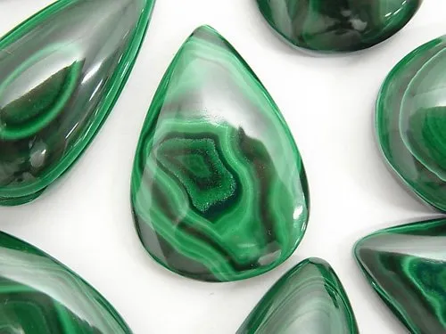 Malachite, cabochons for ring