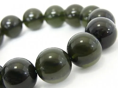 moldavite, natural glass bracelet