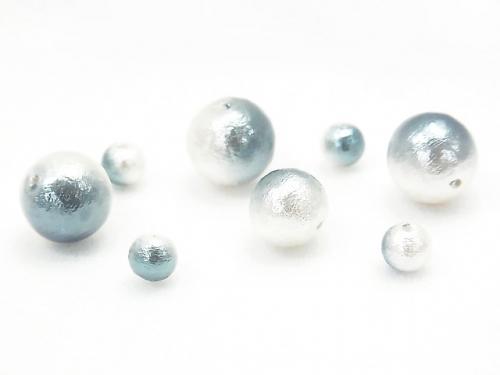 Made in Japan! Cotton Pearl Beads Marine/White Bicolor Round 10mm 10pcs $3.39