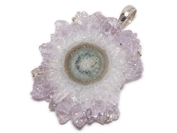 [Video][One of a kind] Flower Amethyst Pendant Silver925 NO.105