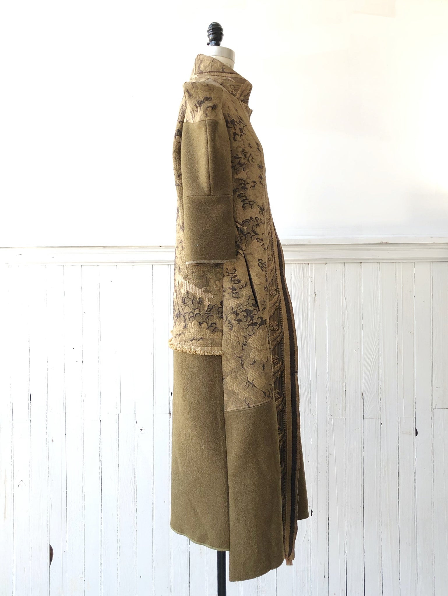 spire sleeve foliage tapestry and army blanket coat – garygraham422