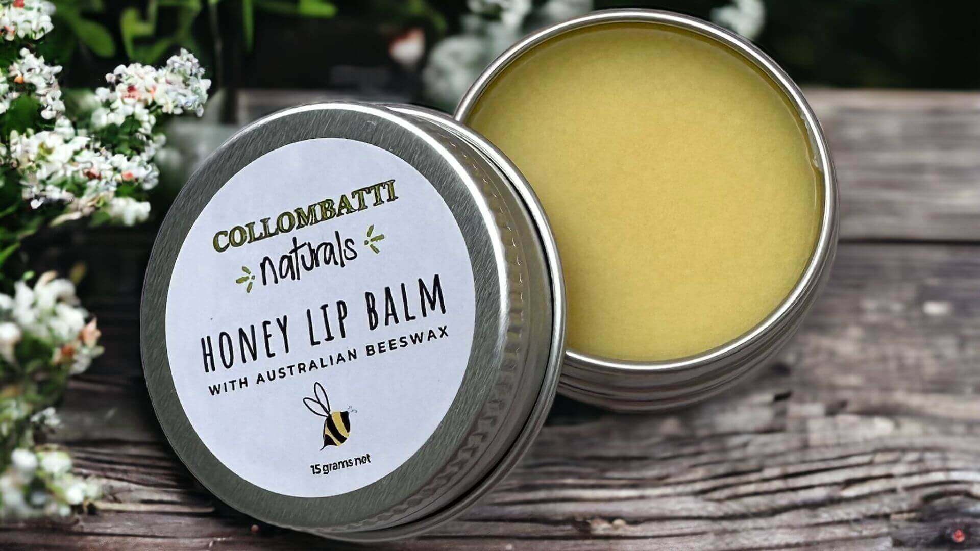 Collombatti Naturals 5 ways to reduce waste over Christmas picture of our Honey Lip Balm