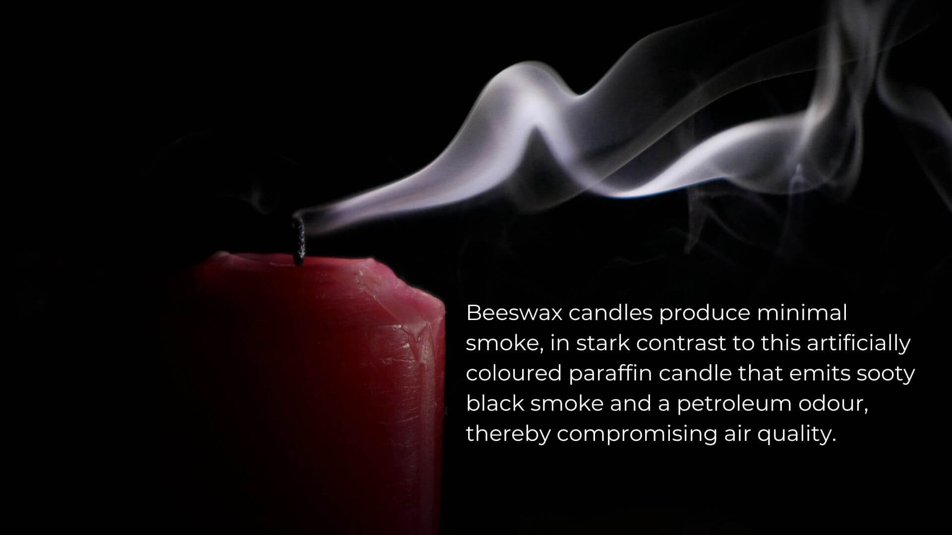 Collombatti Naturals 7 compelling reasons to buy Australian beeswax picture of paraffin candle burning black smoke