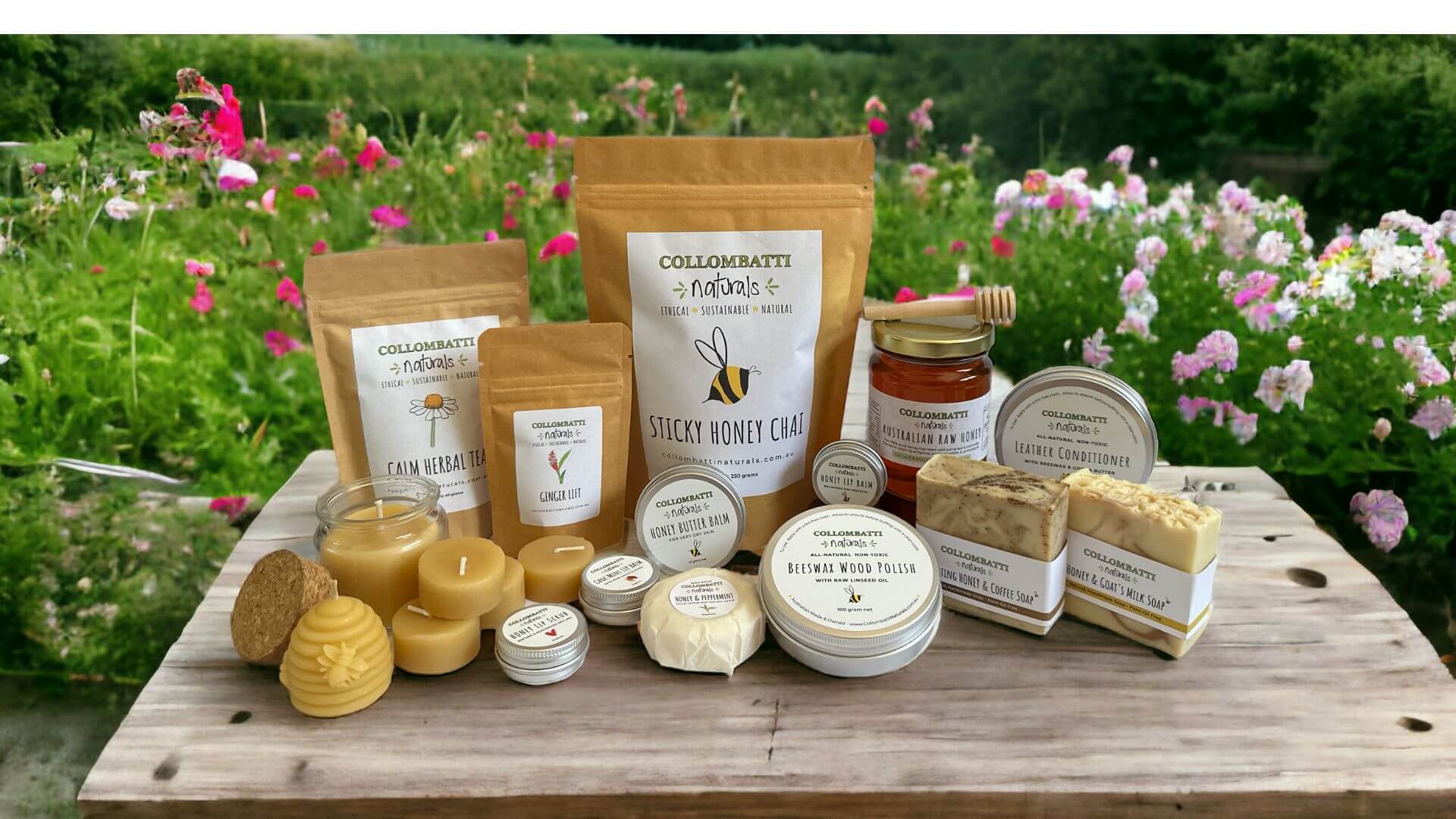 Collombatti naturals handmade and eco-friendly christmas gifts showing picture of our range of handmade eco products