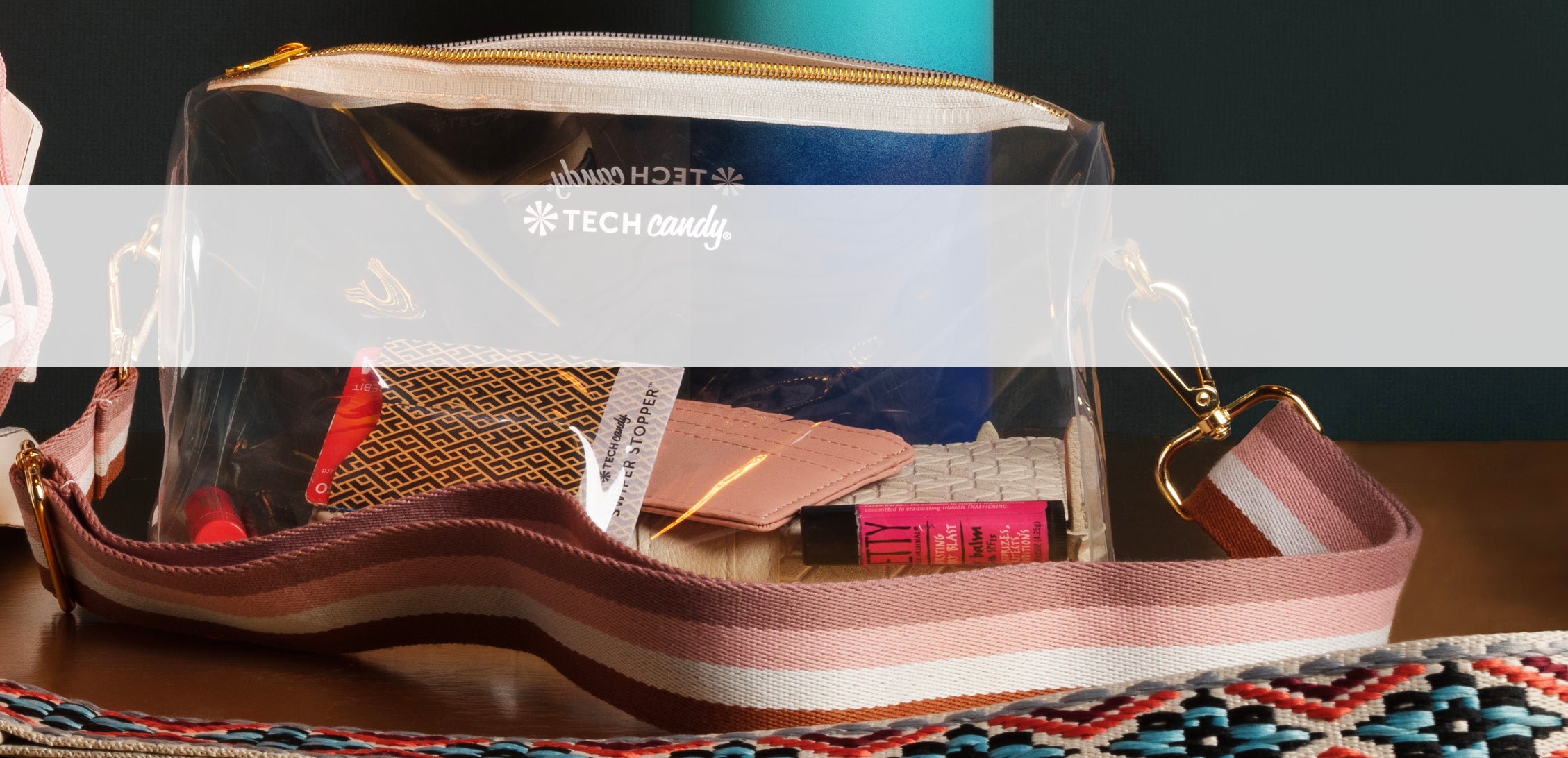 In The Clear Stadium Bag : Gold Glitz – Tech Candy