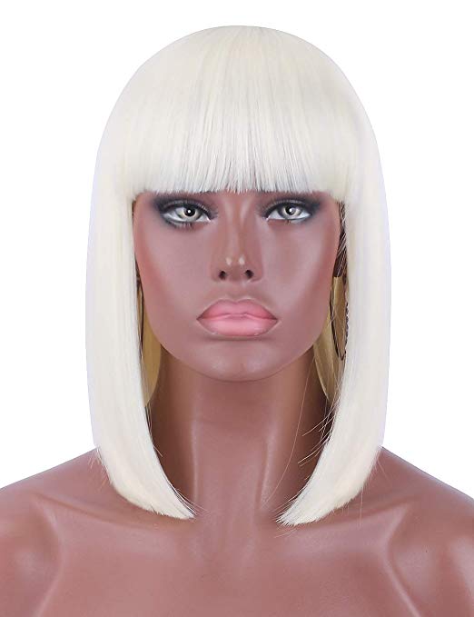 cheap blonde wigs with bangs