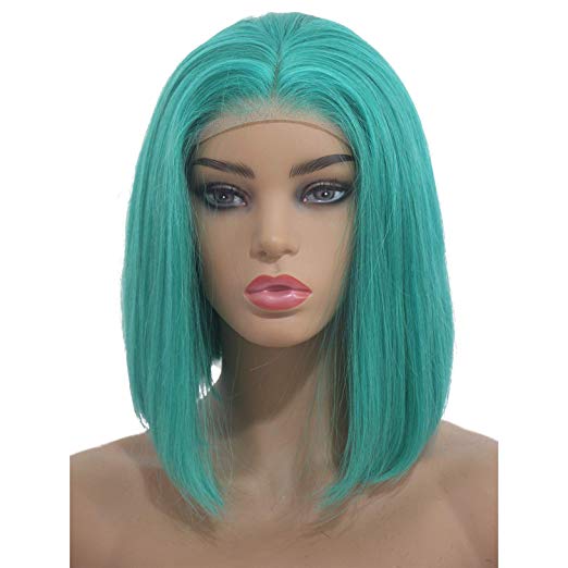 teal bob wig