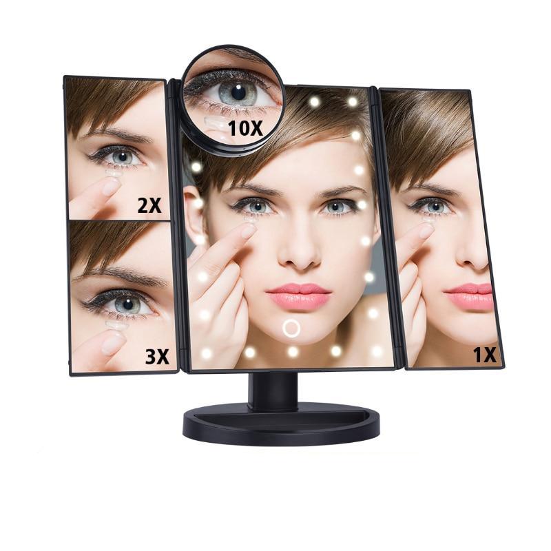 Make-up spiegel met LED verlichting meervoudige vergroting!