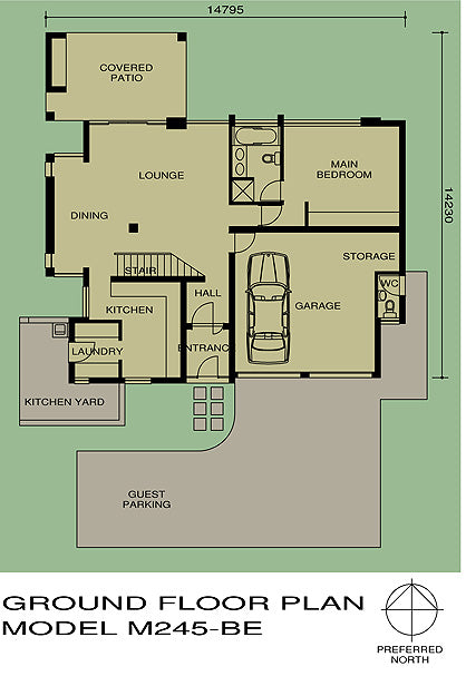 3 Bedroom Modern House Plan - M245Be - Inhouseplans.Com