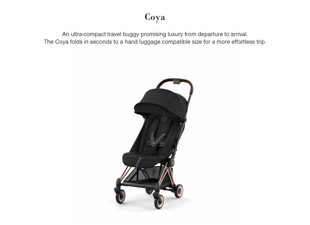 Cybex Coya travel stroller rose gold in white background