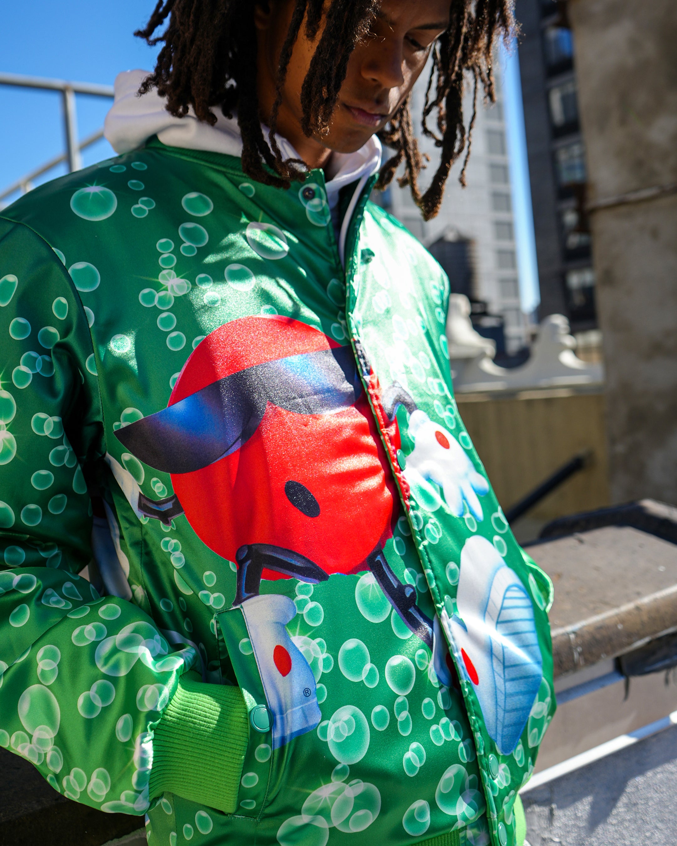 7UP® Varsity Satin Green Jacket