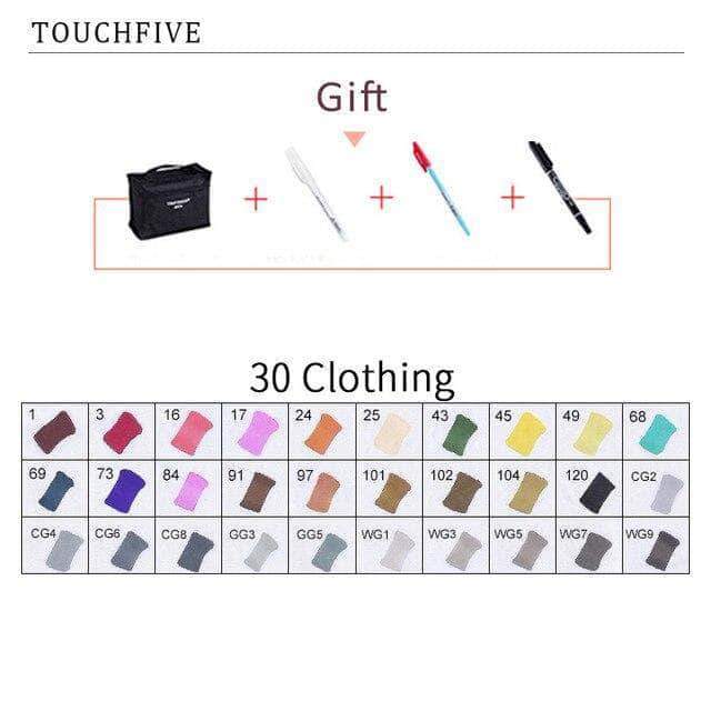 Touch-Five Alcohol Art Drawing Markers 168 Colors in 5 Sets - Body Kun