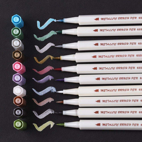 Nadruk Karu Toevlucht Sta Metallic Marker Pens Set 10 Colors - Body Kun Dolls