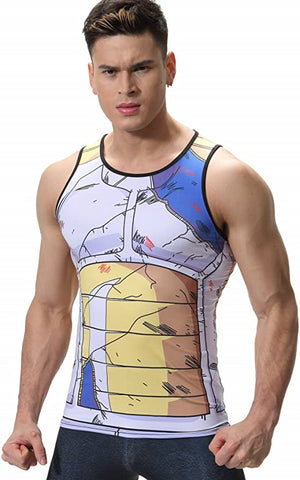 anime dragon ball Battle damaged Vegeta workout compression tank top