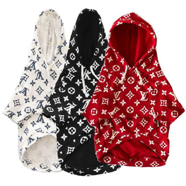 Pupreme Box Logo Monogram Hoodie | Paws Circle | Streetwear for Dog Black / M