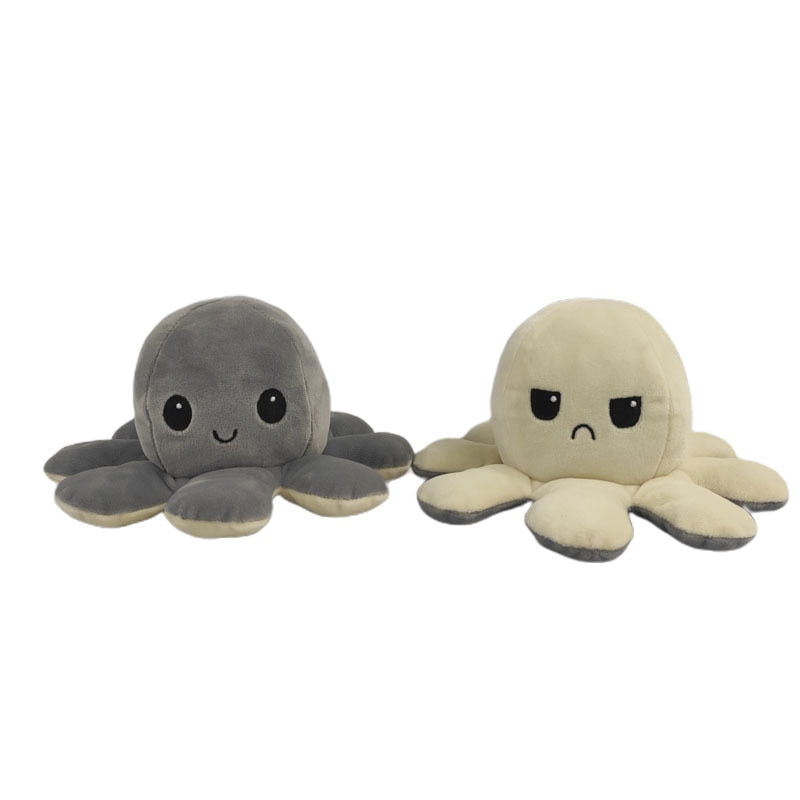 octopus plush grey and white