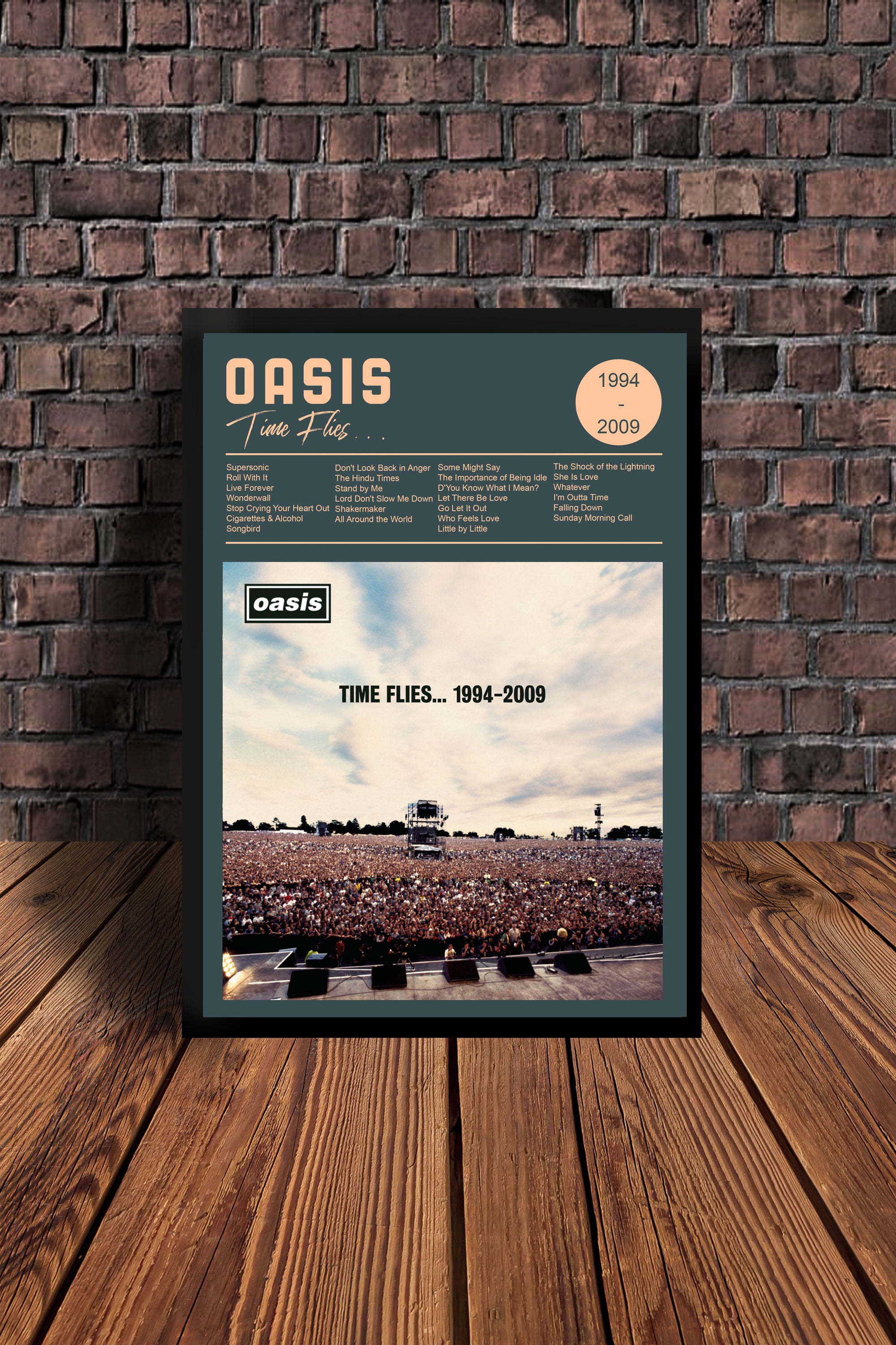 Oasis Time Flies 1994 2009 Tribute Print Retrorockstar