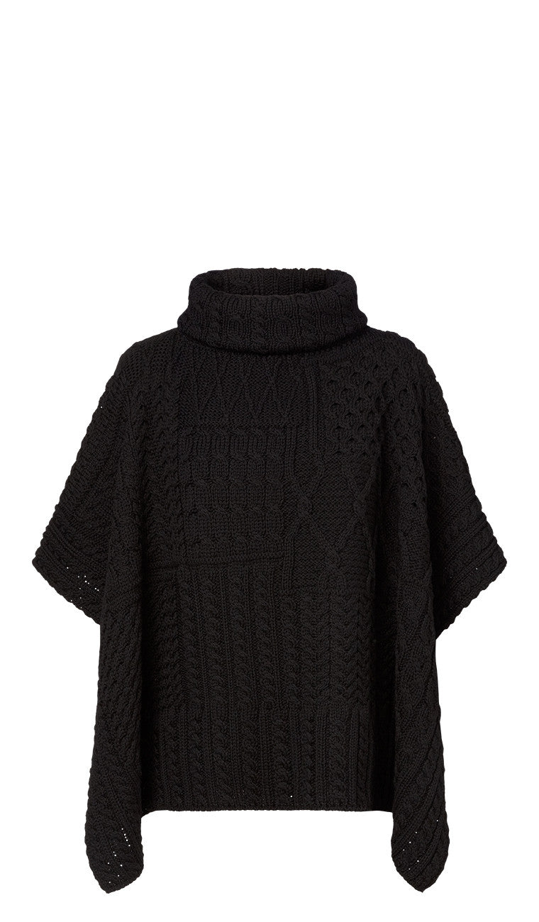 Carraig Donn Ladies Patchwork Cowl Cape, Merino- Black. – sweater ...