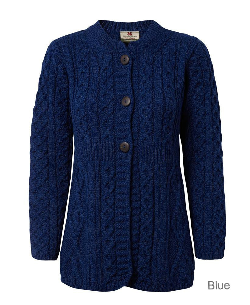 Carraig Donn Aran-Line Cardigan, Dame Merino – sweater-ireland.dk