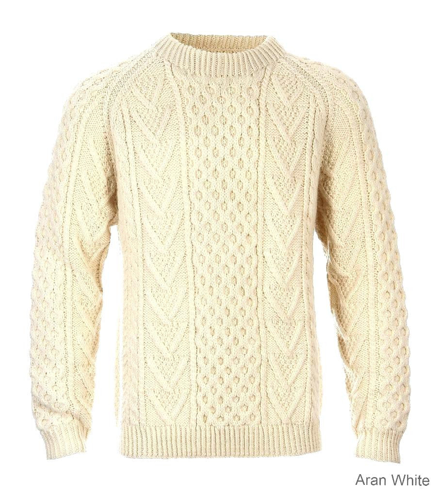 Carraig Aran Honeycombed Sweater, Håndstrikket. Ara – sweater-ireland.dk