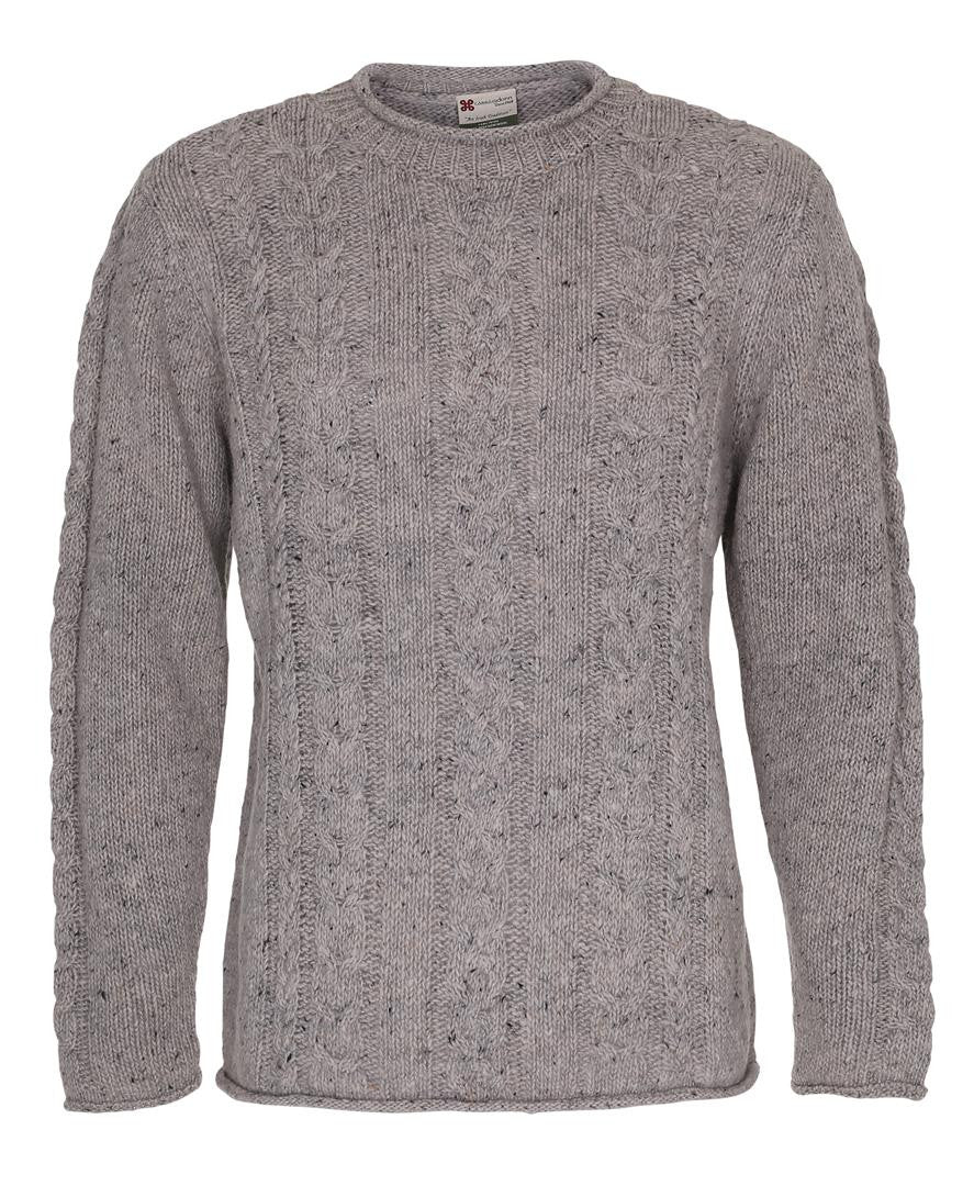 Roll Neck Cable Crew Carraig Donn Sweater Grey – sweater-ireland.dk