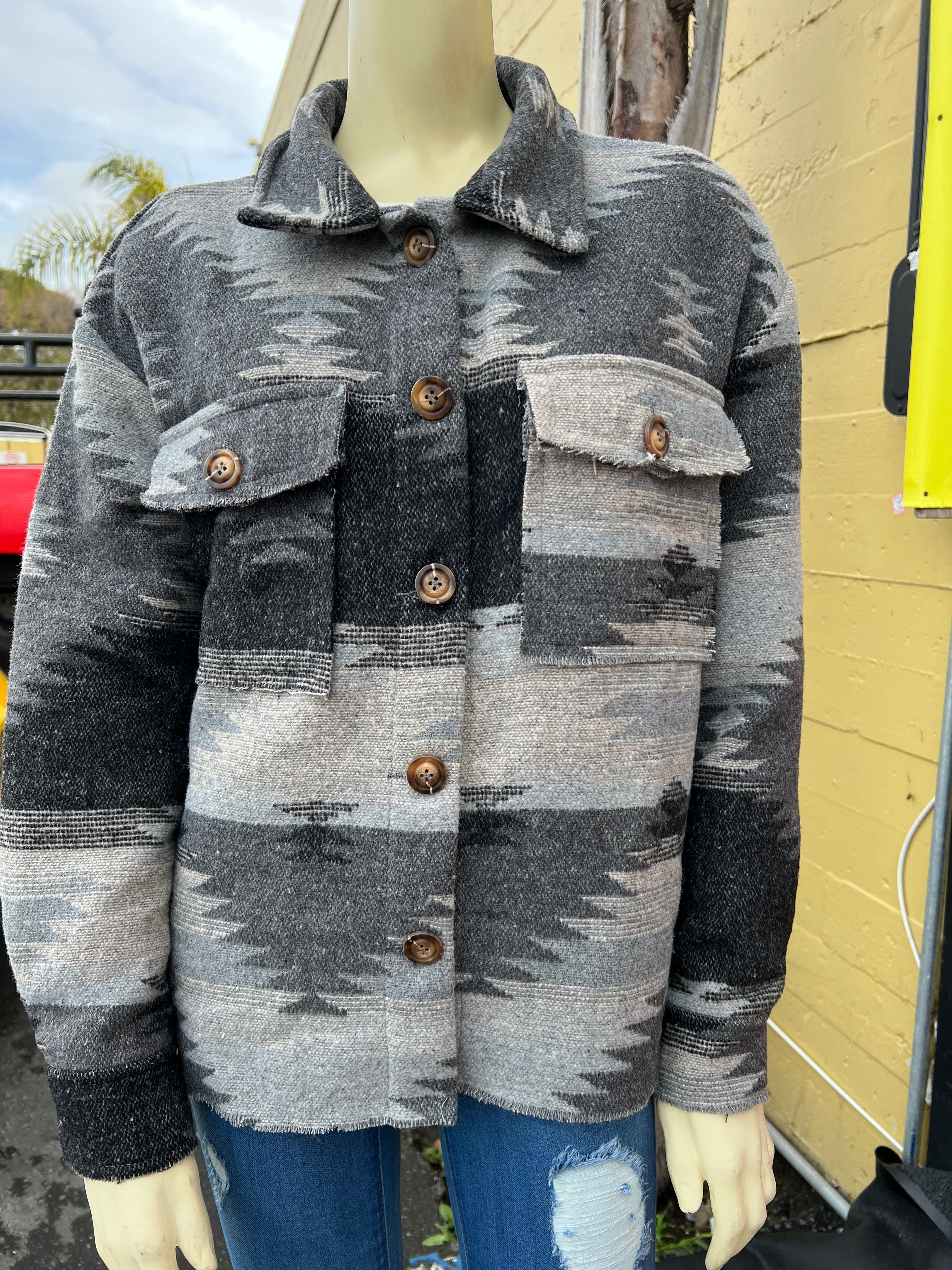 Black Aztec Print Jacket size small