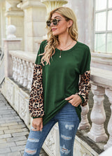 Leopard Patchwork Long Sleeve T-shirt