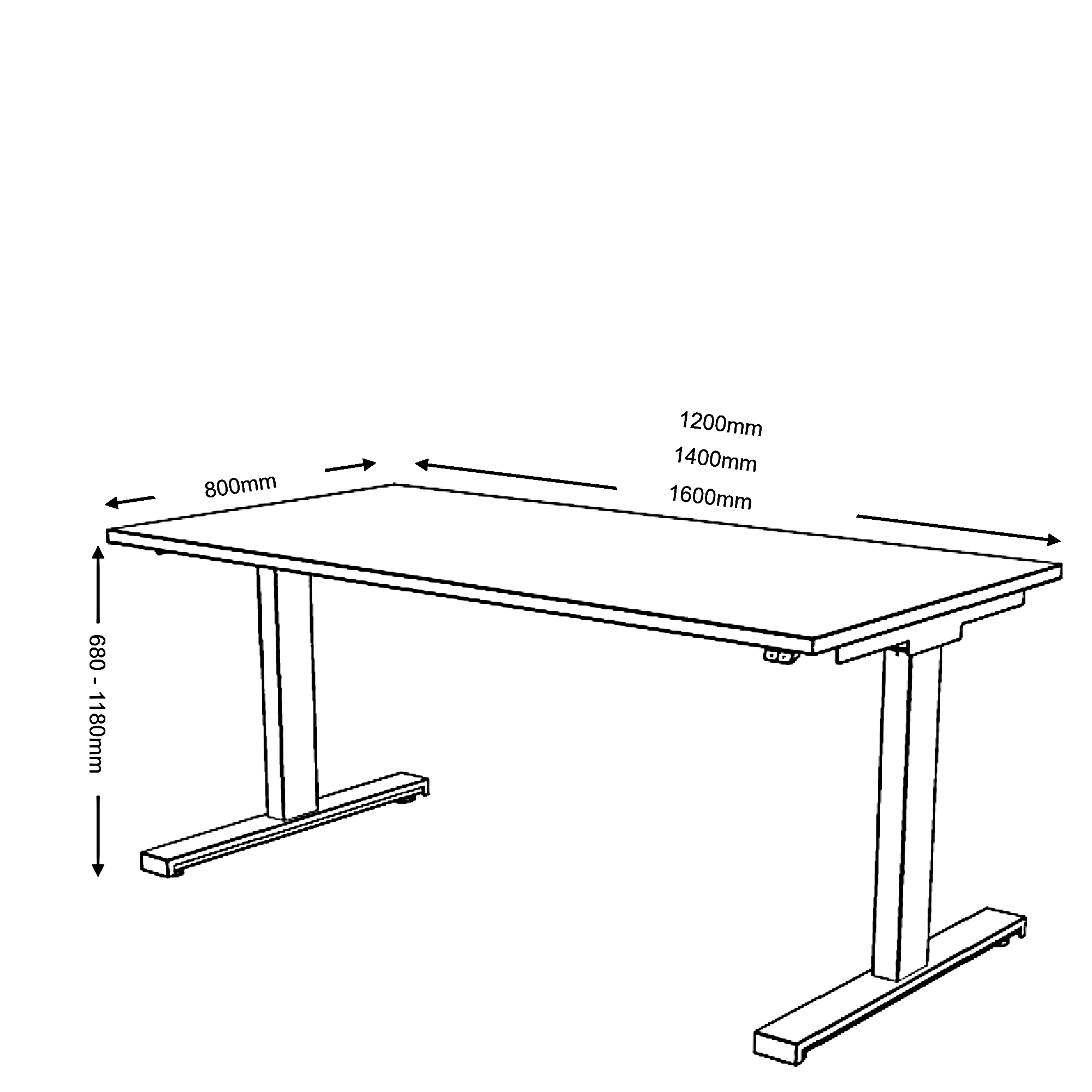 Electric Sit Stand Height Adjustable Desk Ewop