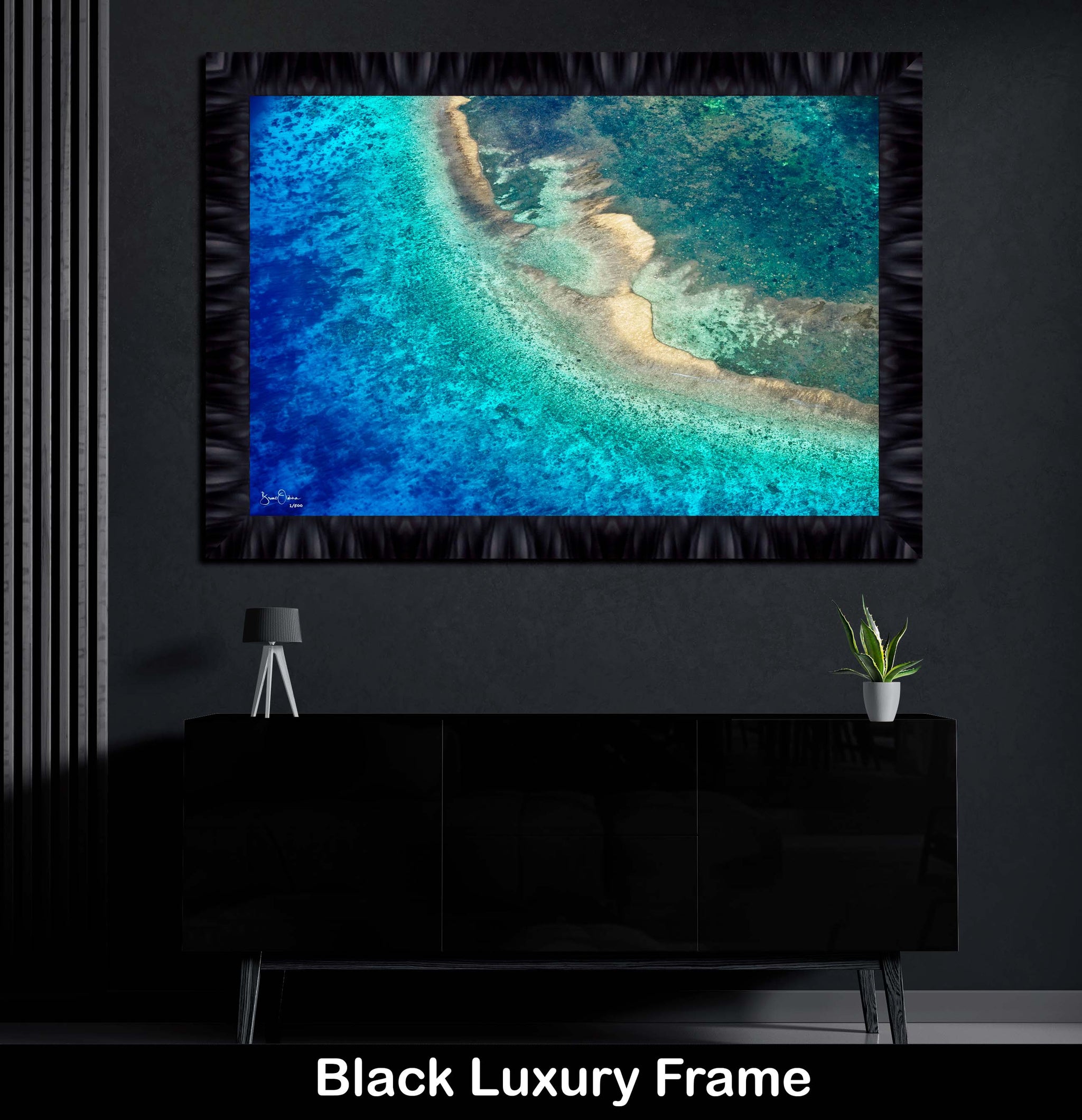 Large Abstract Luxury Wall Art | Coastal Blue Ocean | Modern & Elegant ...