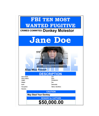 Fake "Wanted" Posted FBI Style