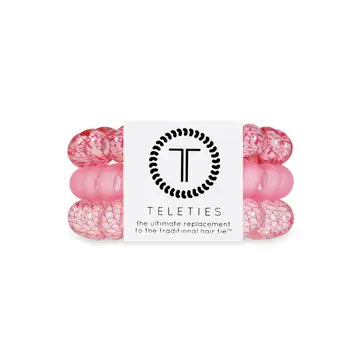 LARGE SPIRAL HAIR TIES-PINK AND POWERFUL