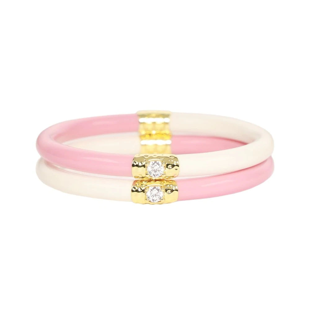 YIN & YANG ALL WEATHER BANGLES- PINK/IVORY