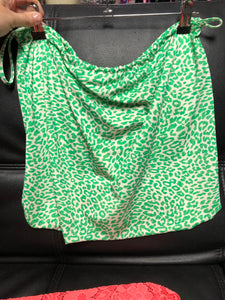 Green Leopard Print Money Bag