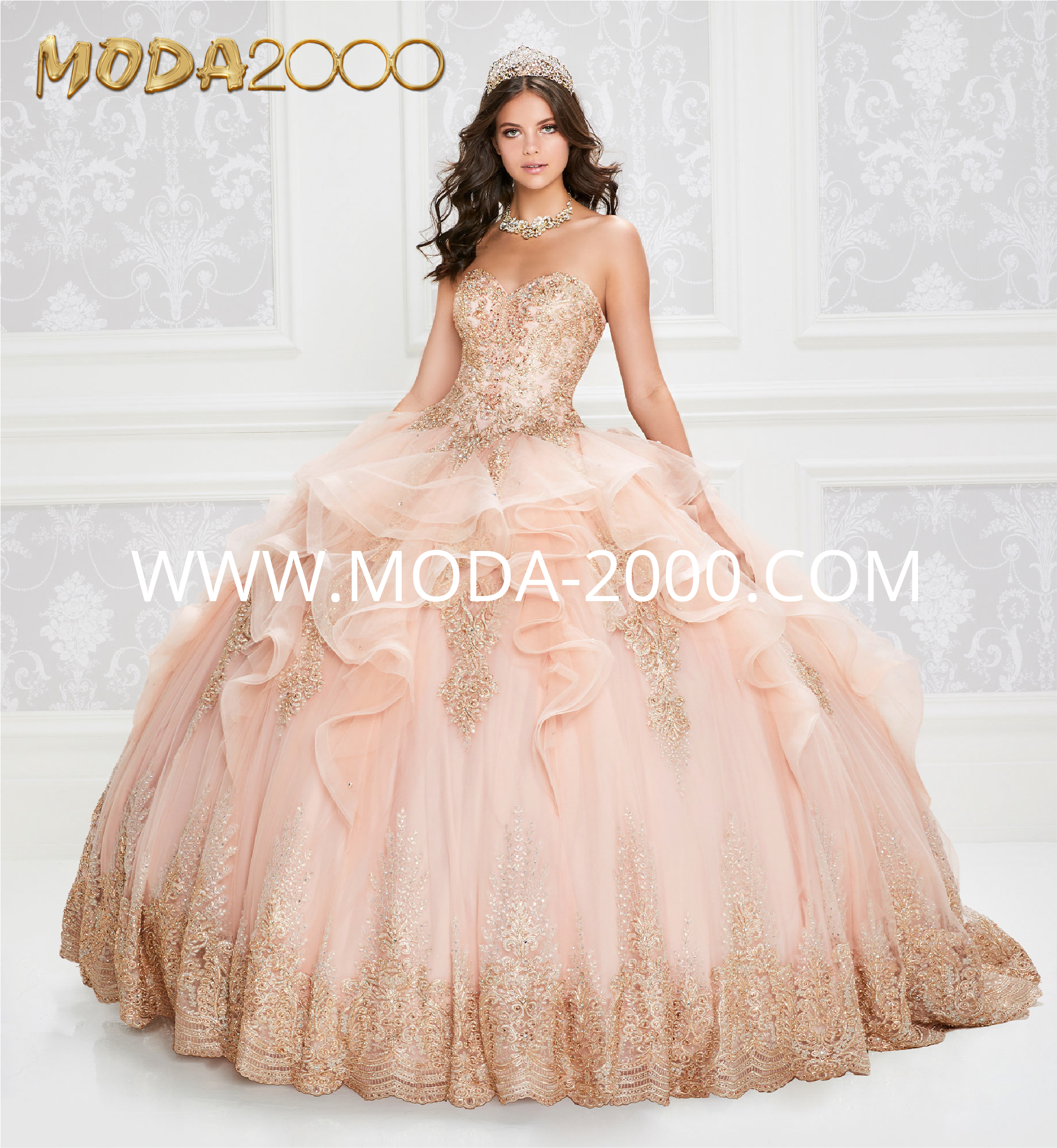 moda 2000 rose gold dress