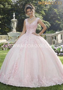 M2K89409  Three-Dimensional Floral Quinceañera Dress with Flounced Ov –  Moda 2000 LLC