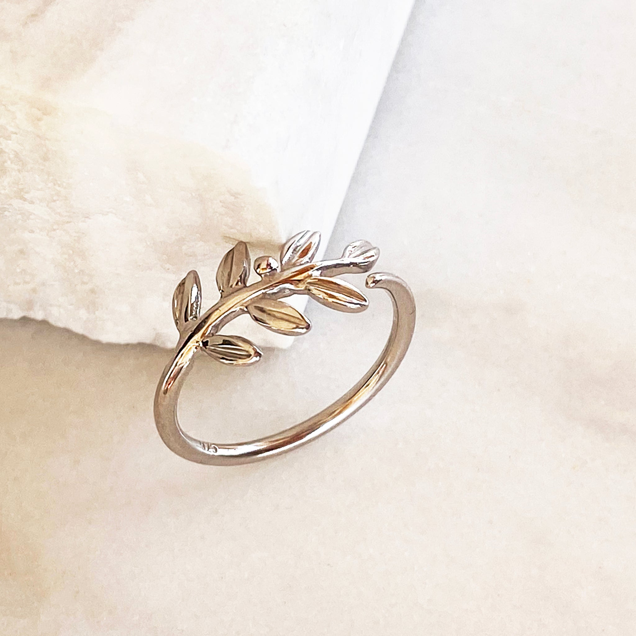 olive leaf ring sterling silver