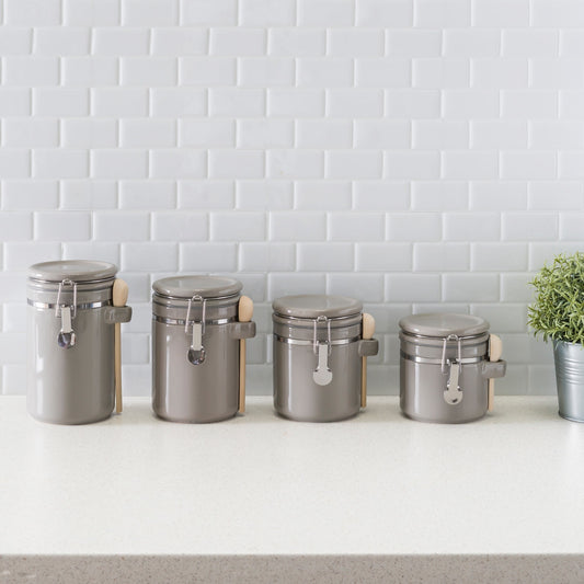 Ceramic 4 Piece Kitchen Canister Set Young's Inc