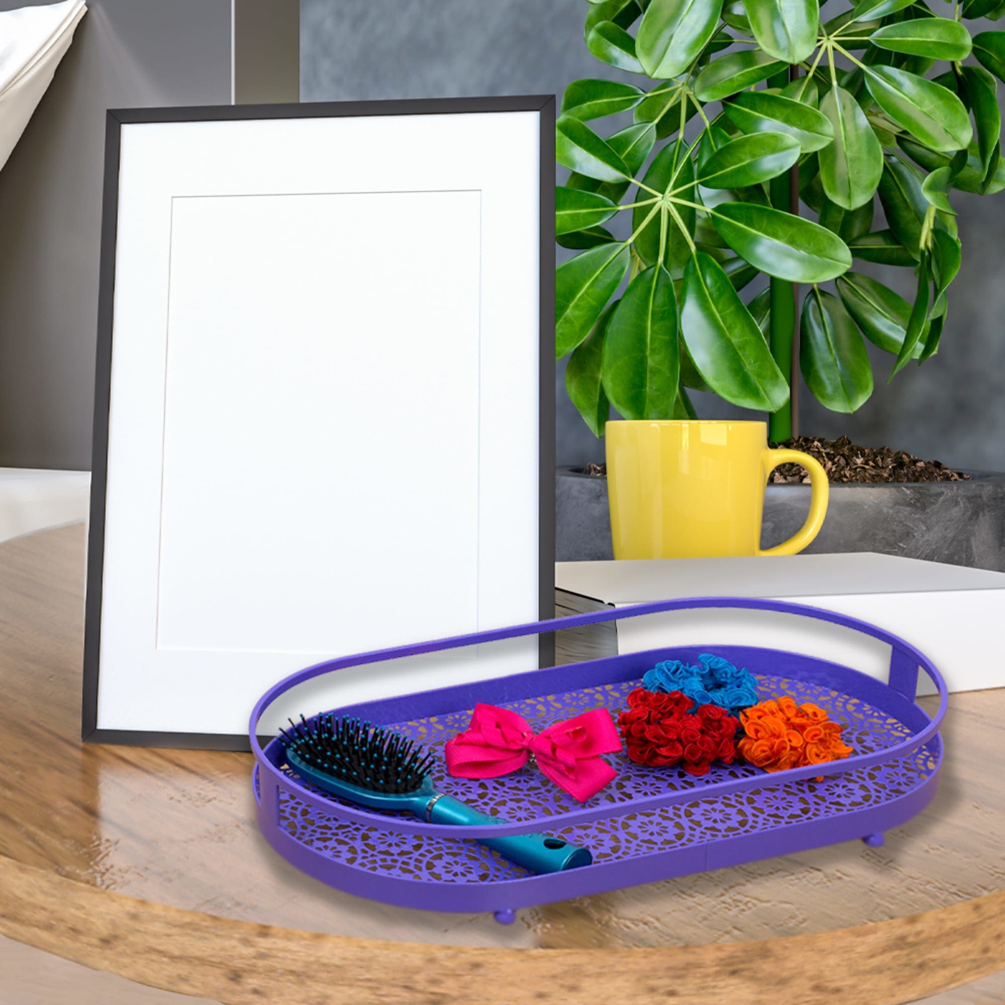 purple decorative tray