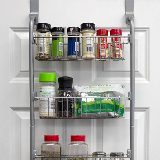 Home Basics Over The Cabinet Plastic Bag Organizer - White