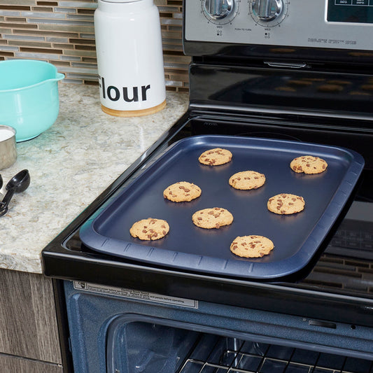 Michael Graves Design Textured Non-Stick 6 Cup Carbon Steel Muffin Pan,  Indigo, FOOD PREP