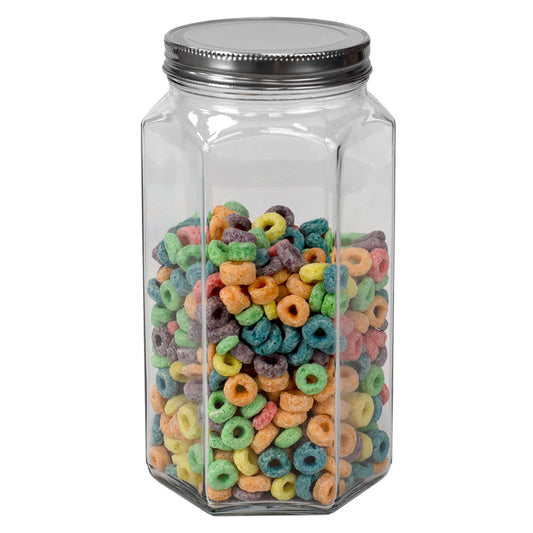 Circle Glass CG06536-X, 135 Oz. Wellington Glass Canister with