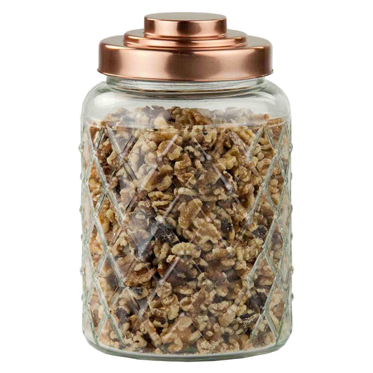 Home Basics GJ44500 Glass Jar with Copper Top, Small