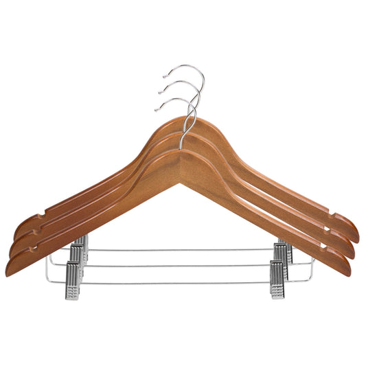 Home Basics Non-Slip Wood Hanger, (Pack of 5), Natural