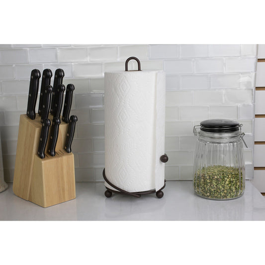 Home Basics Easy Tear Bamboo Paper Towel Holder with Weighted Base, Na –  ShopBobbys