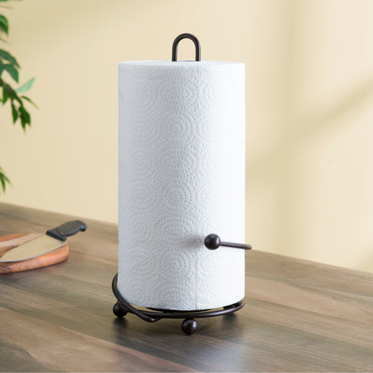 Stainless Steel Paper Towel Holder with Integrated Wrap Dispenser