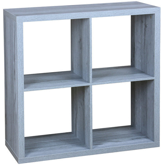 Home Basics 6 Open Cube Organizing Wood Storage Shelf, Grey