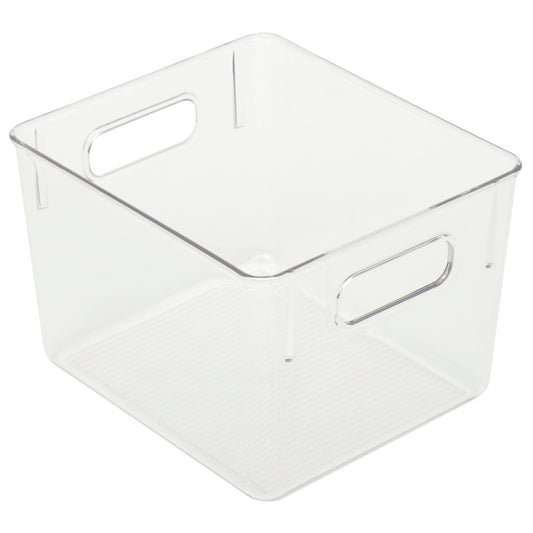 Storage Bin, Clear Plastic, 8 x 8 x 6 In.