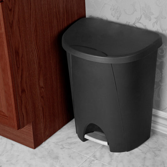 Sterilite TouchTop Wastebasket, 7.5 Gallon / 28 Liter Capacity, Black