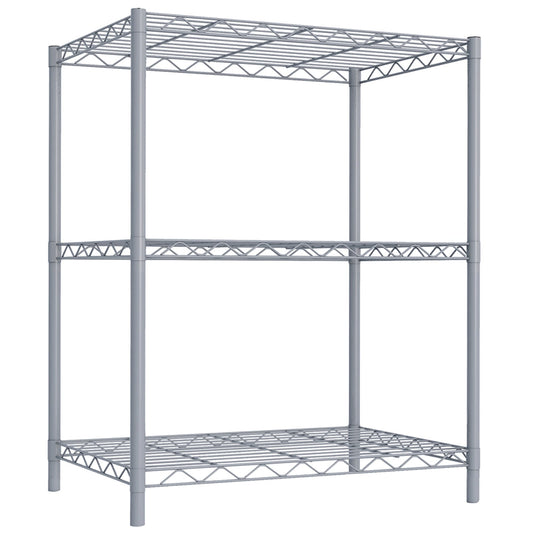 Small 4 Tier Metal Rack, (14” x 14” x 58”), Off-White